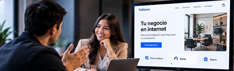 Conversación sobre un negocio y su presencia digital.
